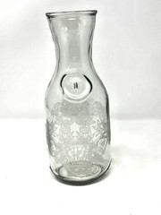 1990 Paul Masson Vineyards Norman Kosarin Glass Wine Carafe Daffodils Flowers