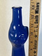 Rheinhessen Riesling Glossy Royal Blue Happy Cat Empty Wine Bottle 13&Prime; Tall 2018