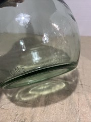 Vintage Almaden One Gallon green glass wine bottle with Handle 13” Tall MCM