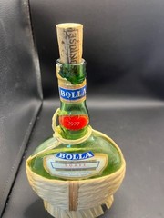 Bolla 1977 Pint Dry White Wine Empty Bottle Cork Fiasco Wrap Soave Verona Italy