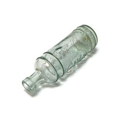 Decorative Clear Fruit Design Textured Glass Bottle 16 Oz A15
