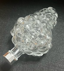 VTG Grape Cluster Glass Decanter Wine Bottle France 5.5” Long