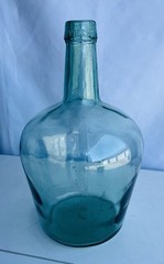 Vintage French Viresa Wine Bottle, Made In Spain, 12&Prime; Green Clear Glass “j”