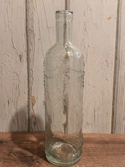 Vintage F Diaz SA Spain Glass Bottle Wine Decanter Embossed Garland Clear Albi