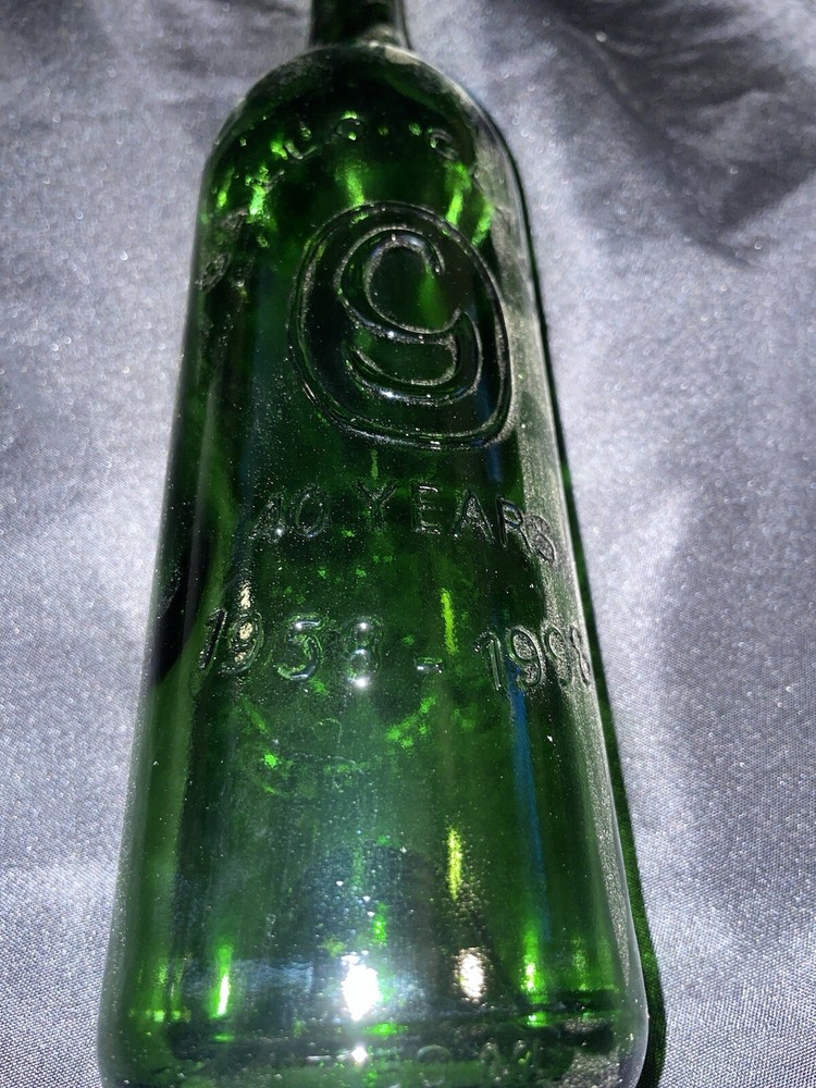 Vintage 40 Years Anniversary Green Glass Gallo Wine Bottle 1958 1998 Modesto