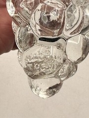 Vintage Art Glass Pressed Wine Flask Grape Cluster Screw Top Lid Turkey