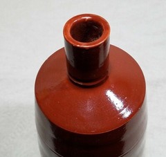 GERMANY STONEWARE EMPTY WINE BEER BOTTLE DECANTER GLAZE BROWN LOT OF 2 VTG RETRO