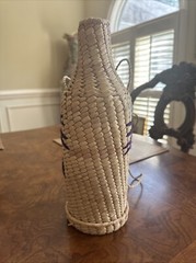 Mexican Straw Bottle Holder Insulator Tan Cooler