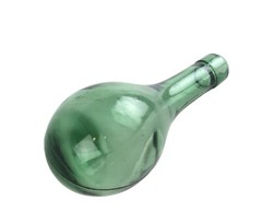 Antique Early 1900s Hand Blown Torpedo Round Bottom Green Glass Wine Bottle