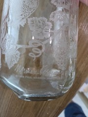2 Vintage Paul Masson carafes/ 1 etched/1 plain marked since 1852