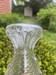 Vintage Fish Shaped Glass Decanter Italian Wine Bottle With Cork . Never USED