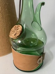 Hand Blown Lamp•Green Glass Wine Bottle Decanter With Chiller•Shade NOT Included