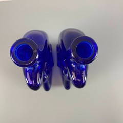 Cobalt Blue Man in the Moon Face Wine Bottle Bridgeview Winery Oregon Riesling