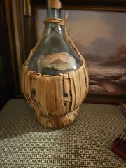 RARE Vintage 1961 Pellegro Suali CHIANTI Rattan Wrap (Empty)