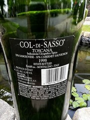 Vintage 1998 COL-DI-SASSO Banfi Toscana Large Empty Glass Wine Bottle 22” Tall