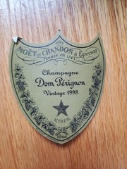 Dom Perignon Moet Champagne Display Box Vintage 1998 With Empty Bottle
