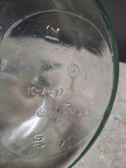 One half gallon clear glass bottle,large jar, Catawba Wine