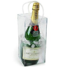 Ice Wine Bag Portable Collapsible Clear Wine Pouch Cooler with Handle for Party,