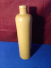 Item # 24 Stoneware Vintage Wine Bottle Pale Yellow