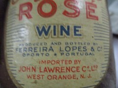 Lawson&rsquo;s Crystal Rose Wine Bottle, EMPTY, 1955, From Portugal, No Cork