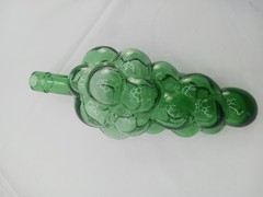 Vintage Original 12&Prime; Grape Cluster Glass Green Wine Bottle Empty Beautiful Decor