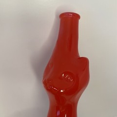 2017 HAPPY CAT FIGURAL RIESLING WINE BOTTLE RED KITTY KITTEN VASE EMPTY 13&Prime;
