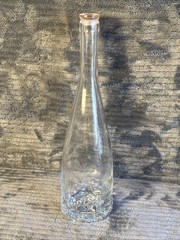 2023 Cote Des Roses Clear Glass Wine Bottle w/ Pink Stopper 13&Prime; Tall Shabby Chic