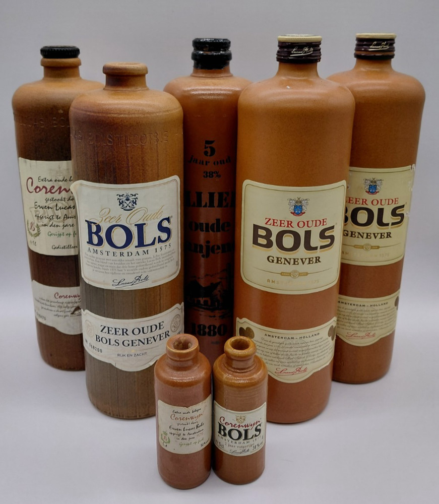 Collection of Vintage Ceramic Genever Bottles