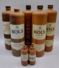 Collection of Vintage Ceramic Genever Bottles