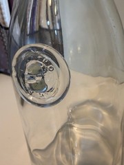 VINTAGE CLEAR GLASS CARAFE WINE DECANTER LITRO 1 LITER -11&Prime; Tall Great Condition