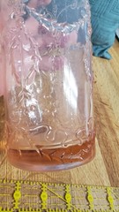 VTG Pink Tinted Glass Wine Empty Bottle Made in Italy Ornate Novelty Rare Find
