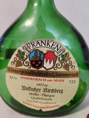Vtg / Rare – 1977 – Franken Volkacher Kirchberg- Empty Wine Bottle & Cork & Top