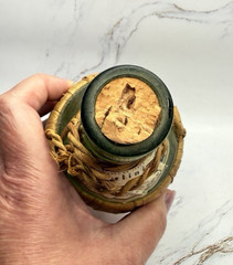 VTG Melini Chianti Classico 1968 Green Wine Bottle w/Wicker Basket 8 Fl Oz w/tag
