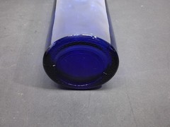Vintage Glass Cobalt Blue Wine Liquor Bottle w/ Cork Stopper Large 13&Prime; Decor