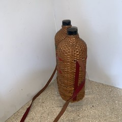 VINTAGE WICKER Demi John & WINE BOTTLE HOLDER ?LOT 3