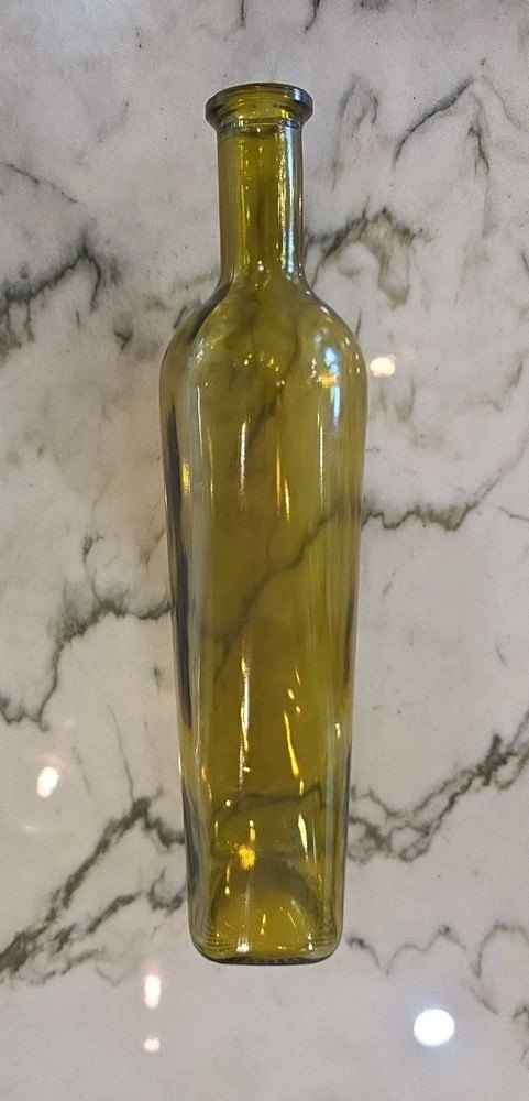 Green Glass Olive Oil Bottle 750mL Sold Empty 12-1/4&Prime; Tall