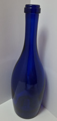 Vintage Cobalt Blue Glass Wine Bottle w/Punt in Bottom 28 Ounces