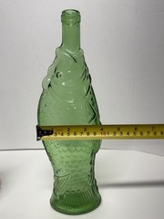 VTG Italian Green Fish Shaped & Portuguese 1969 Fish Shaped Glass Wine Bottles