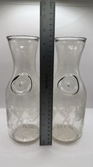 Vintage Paul Masson Vineyards Wine Carafes Set of 2 Clear Glass 1989