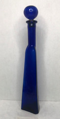 Vintage Triangle Cobalt Blue Wine Bottle & Cork Stopper