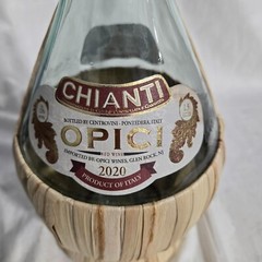 2020 Italy Chianti Opici Wine Bottle Leaf Wrapped Empty 1.5 Liter