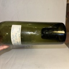 Antique Hand Blown Thick Green Deep Punt Base Wine Glass Bottle 12”
