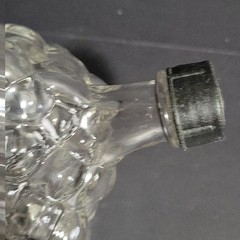 VTG CLEAR GLASS GRAPES CLUSTER SHAPED WINE BOTTLE DECOR DECANTER Set Of 2