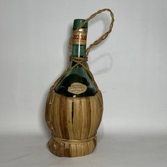 1962 Vintage Del Gamba Chianti Vino Wine Bottle WICKER Rattan Wrap Italy 11×5”