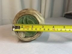 VTG 1973 Green Glass BUBBLE style Italian Empty Wine Bottle W/Wicker Base 13 In