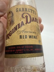 Garrett’s Virginia Dare Red Wine Bottle W/ Label