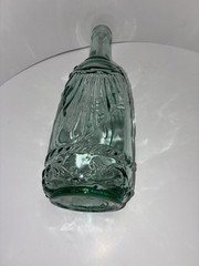 Vintage Green Clear Glass Wine Bottle 11 1/2”