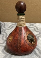 Italian leather wrapped decanter vintage