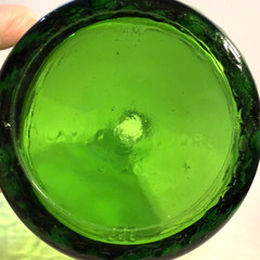 Vtg Gallo Green Emerald Glass Wine Bottle/Jug With Embossed Grapes 1/2 Gallon