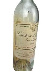 Vintage 1966 Chateau d’Yquem Empty French White Bordeaux Wine Bottle w/ Label